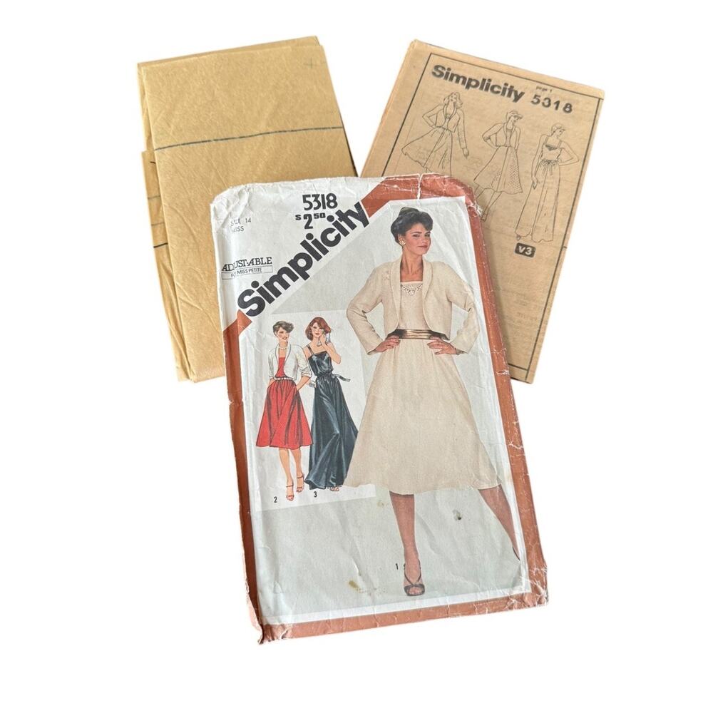 Vintage Simplicity 5318 Misses Dress Jacket Sewing‎ Pattern Size 14 Uncut